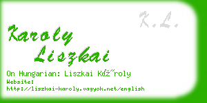 karoly liszkai business card